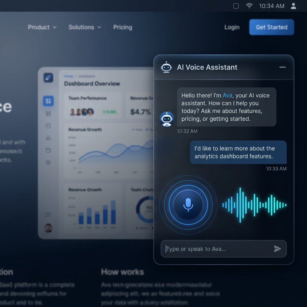 Assertiv AI Voice Agent widget on a live website