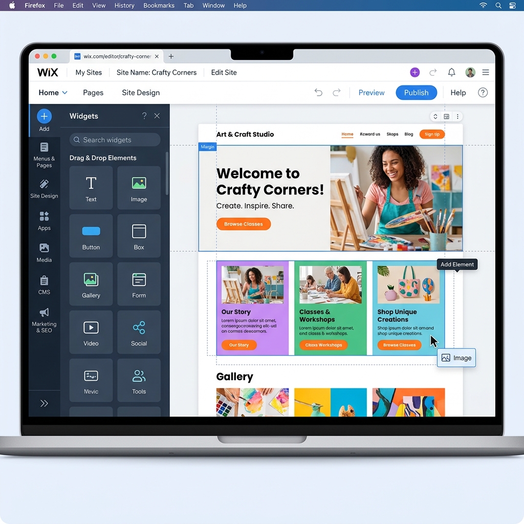Wix website editor