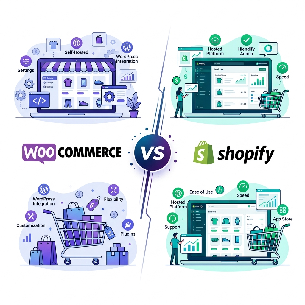 WooCommerce vs Shopify Platform Comparison 2025