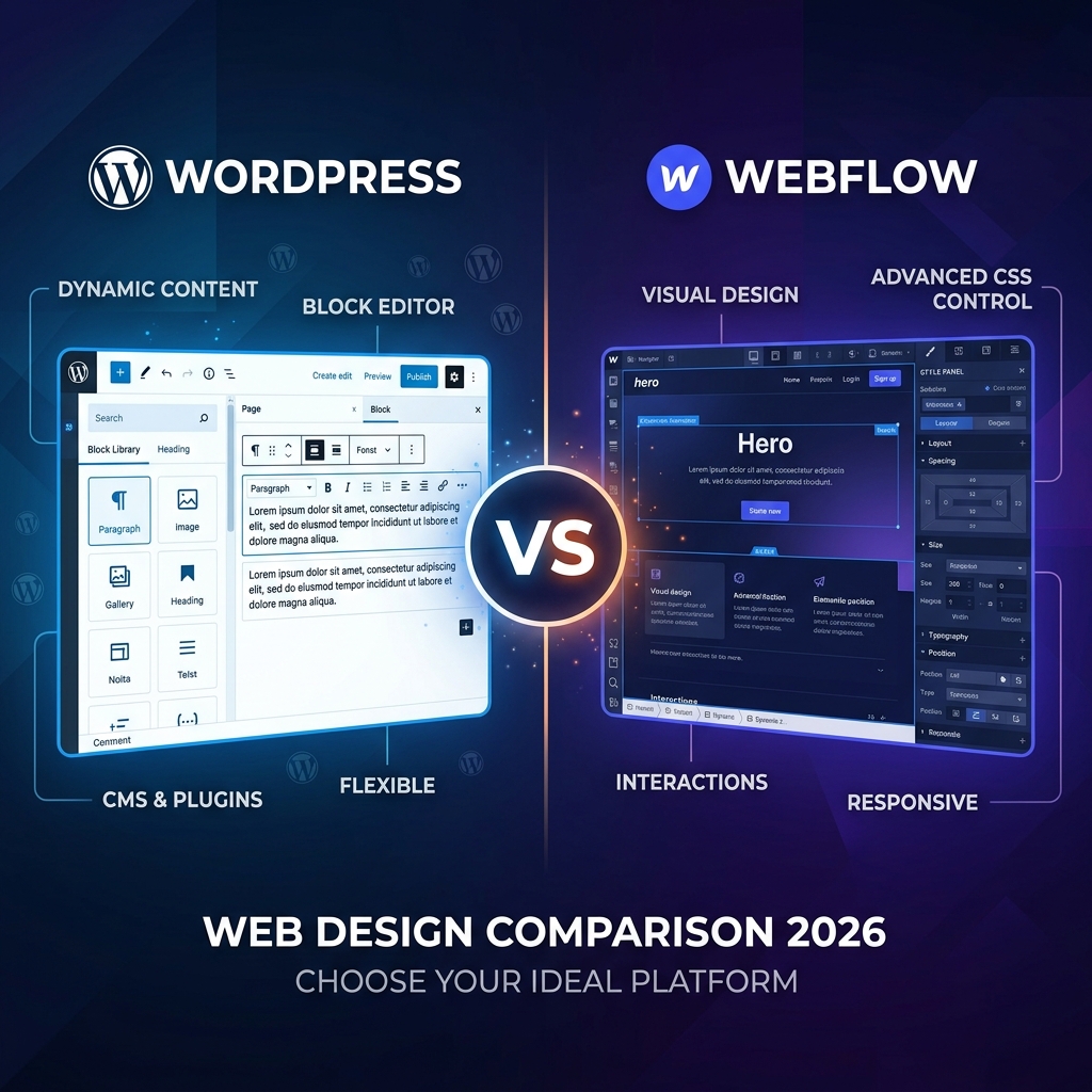 WordPress vs Webflow Platform Comparison 2026