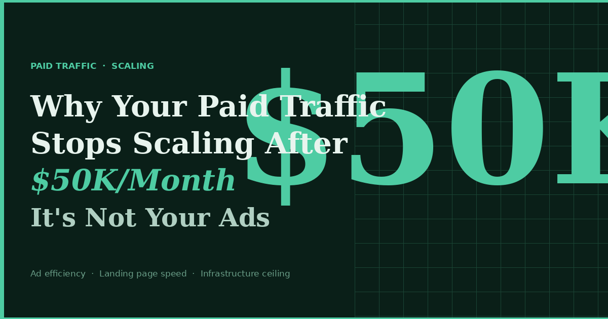 Why Your Paid Traffic Stops Scaling After $50K/Month
