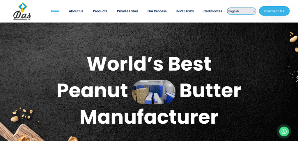Das Food India – Premium Peanut Butter & Superfoods Manufacturing Website