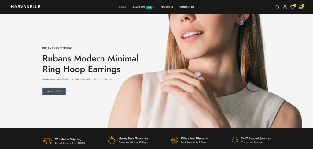 Harvanelle – Premium Jewelry eCommerce Website