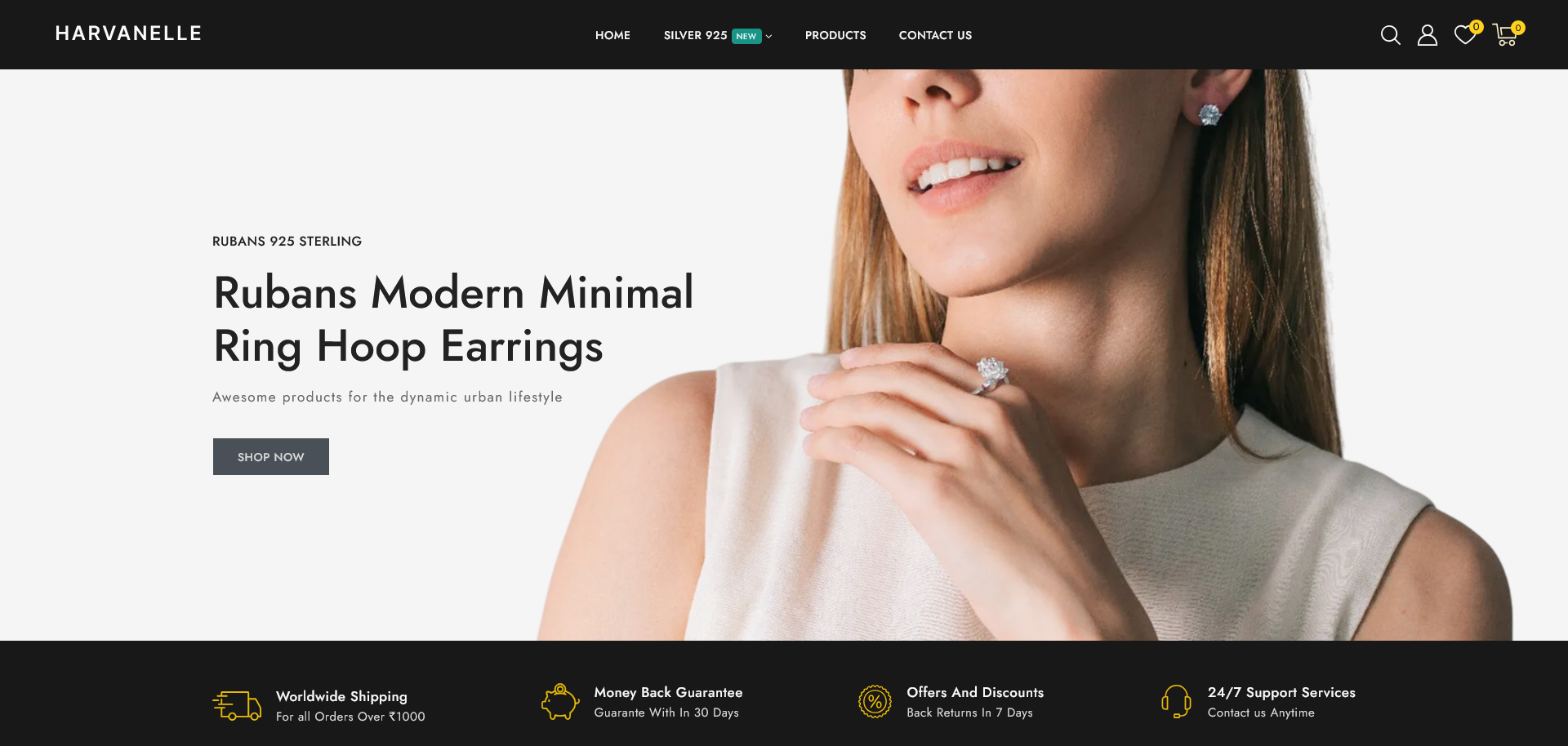 Harvanelle – Premium Jewelry eCommerce Website
