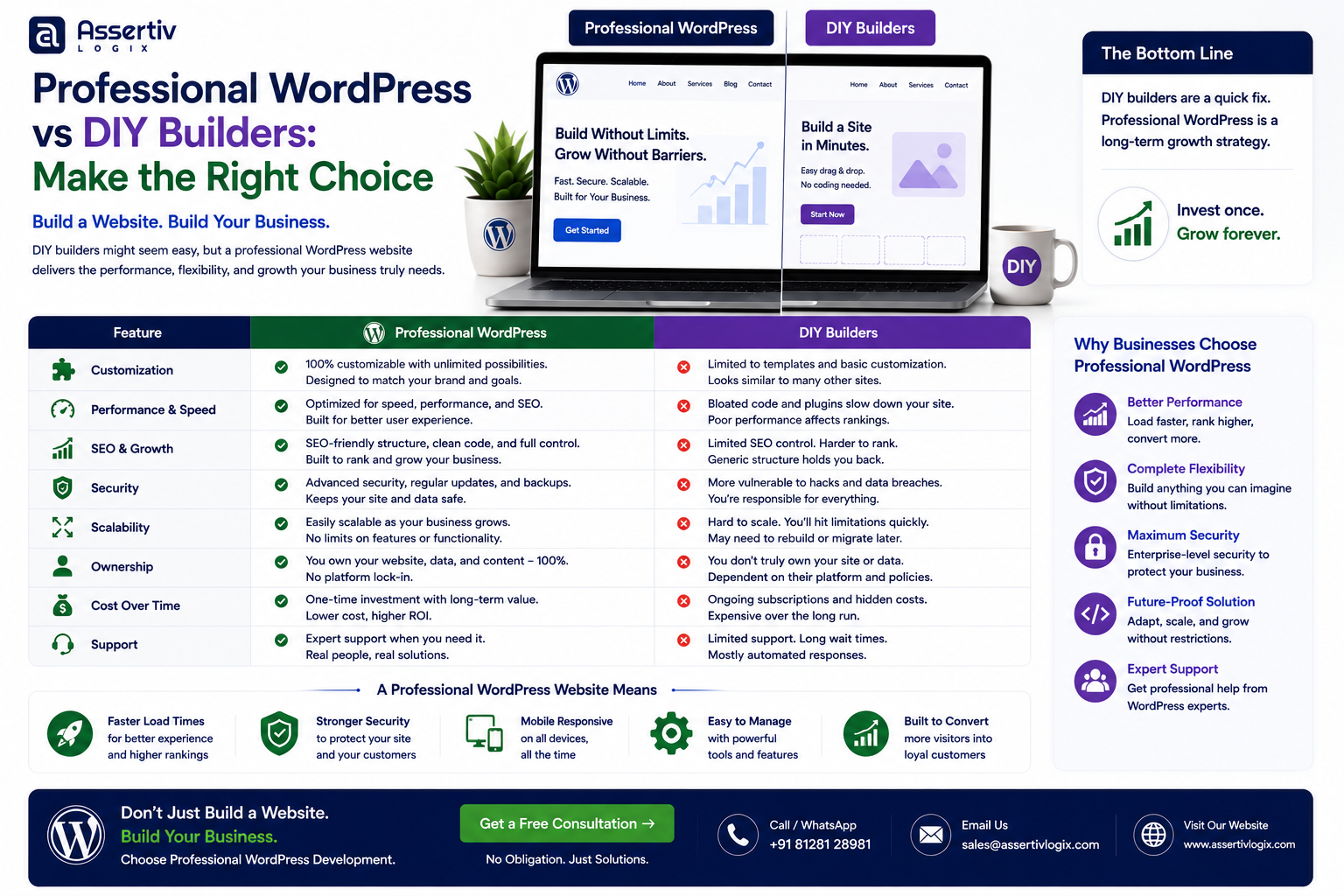 Professional WordPress vs DIY Builders: Comparison